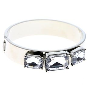 Express silver hinged bracelet 3 stones